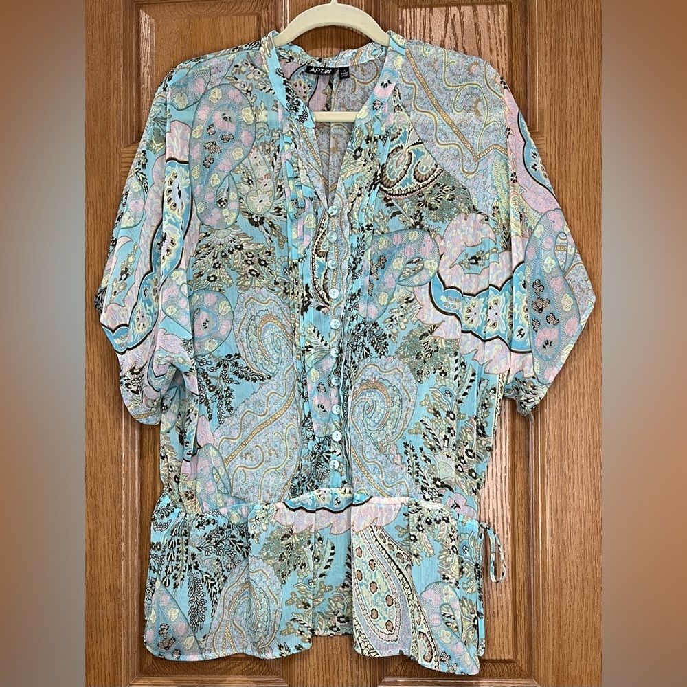 Apt. 9 Blue and Pink Paisley Tunic